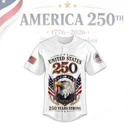 America 250th Game Day Patriotic Baseball Jersey, USA Independence Jersey