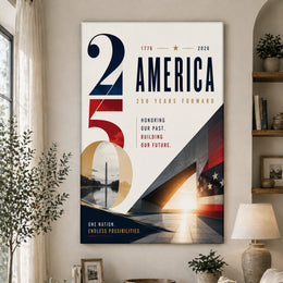 America 250th Anniversary Patriotic Wall Art Poster for Home Decor