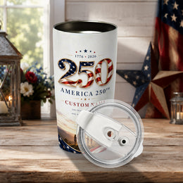 USA Freedom 250th Anniversary Tumbler, Patriotic America Design