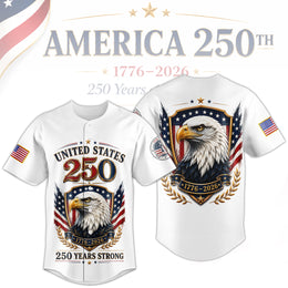 America 250th Game Day Patriotic Baseball Jersey, USA Independence Jersey