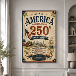 America 250 Eagle and Flag Patriotic Print for Home