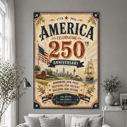 America 250 Eagle and Flag Patriotic Print for Home