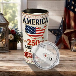 Liberty Lives On America 250 Tumbler, Patriotic USA Design