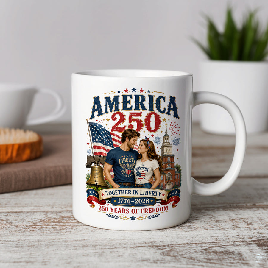 1776–2026 America Mug for Celebrating Freedom at Home