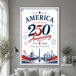America 250 Freedom Since 1776 Patriotic Poster Print