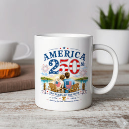 250 Years of Freedom Mug with Bold American Pride Design