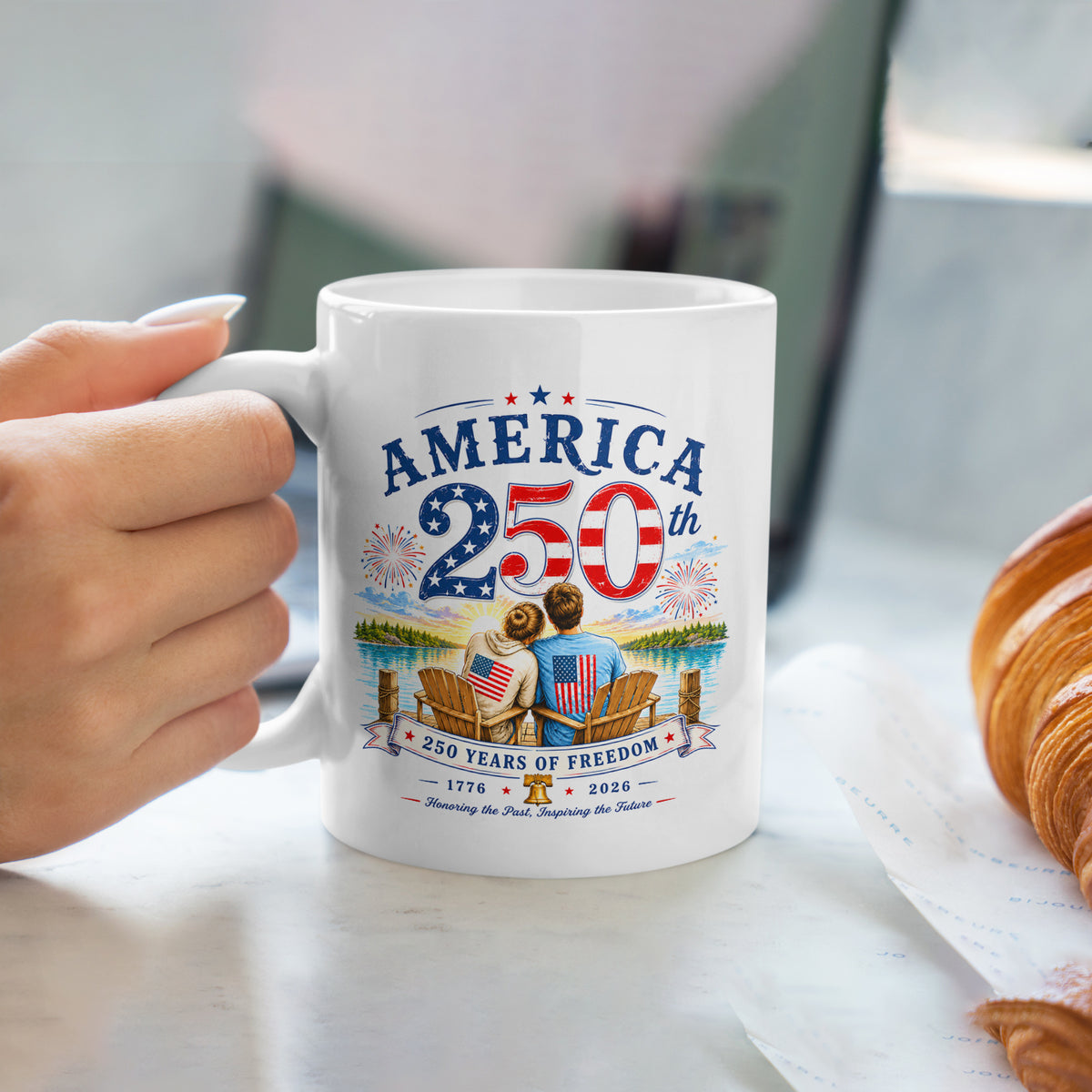 250 Years of Freedom Mug with Bold American Pride Design