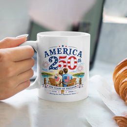 250 Years of Freedom Mug with Bold American Pride Design