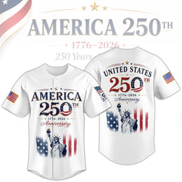 America 250th Patriotic Sports Jersey, USA 250 Years of Freedom Jersey