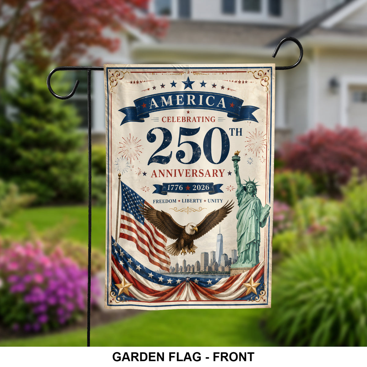 America 250 Years Garden Flag Patriotic Gift