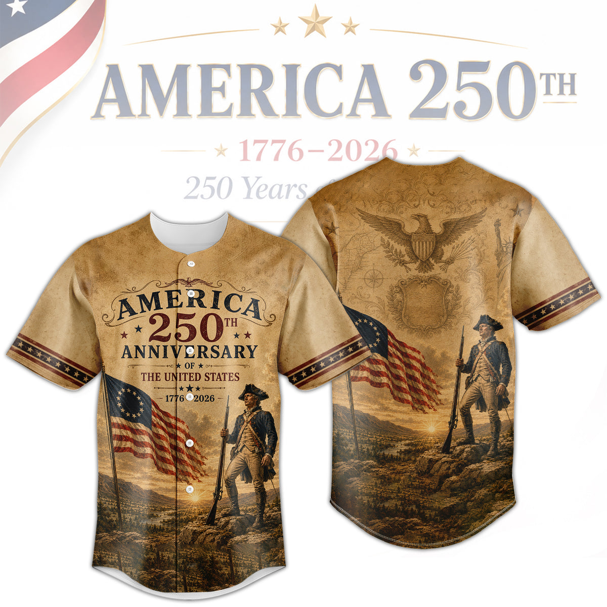 1776–2026 Freedom Celebration Baseball Jersey, America 250th Patriotic Jersey