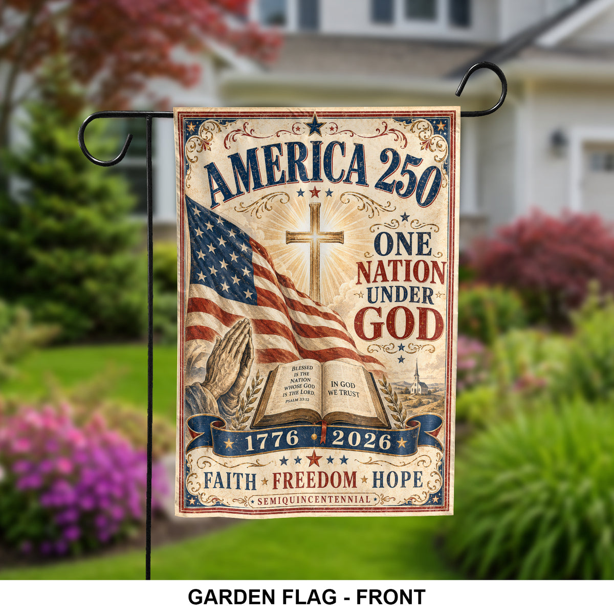 USA 250th Celebration Garden Flag Double Sided