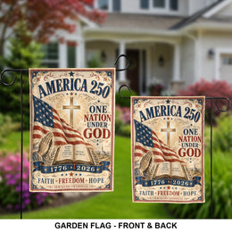 USA 250th Celebration Garden Flag Double Sided