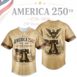250 Years of Liberty Patriotic Baseball Jersey, America 250th Celebration Jersey