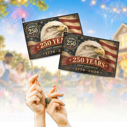 250th Anniversary USA Hand Flag for Parade