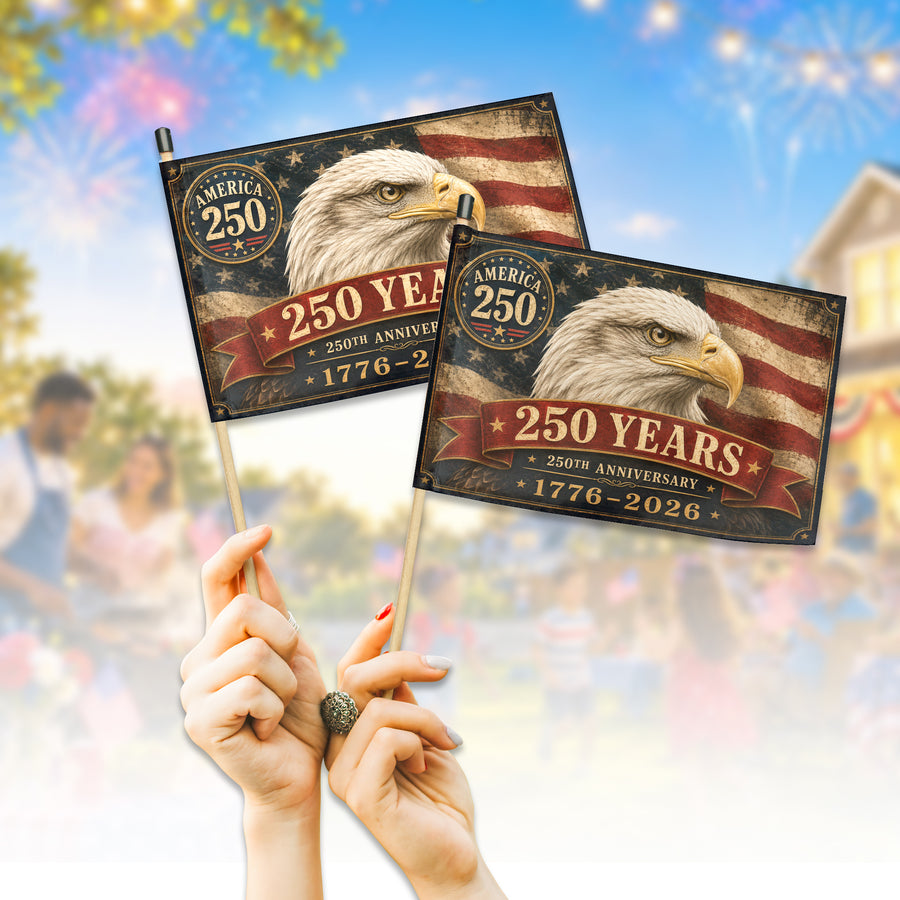 250th Anniversary USA Hand Flag for Parade