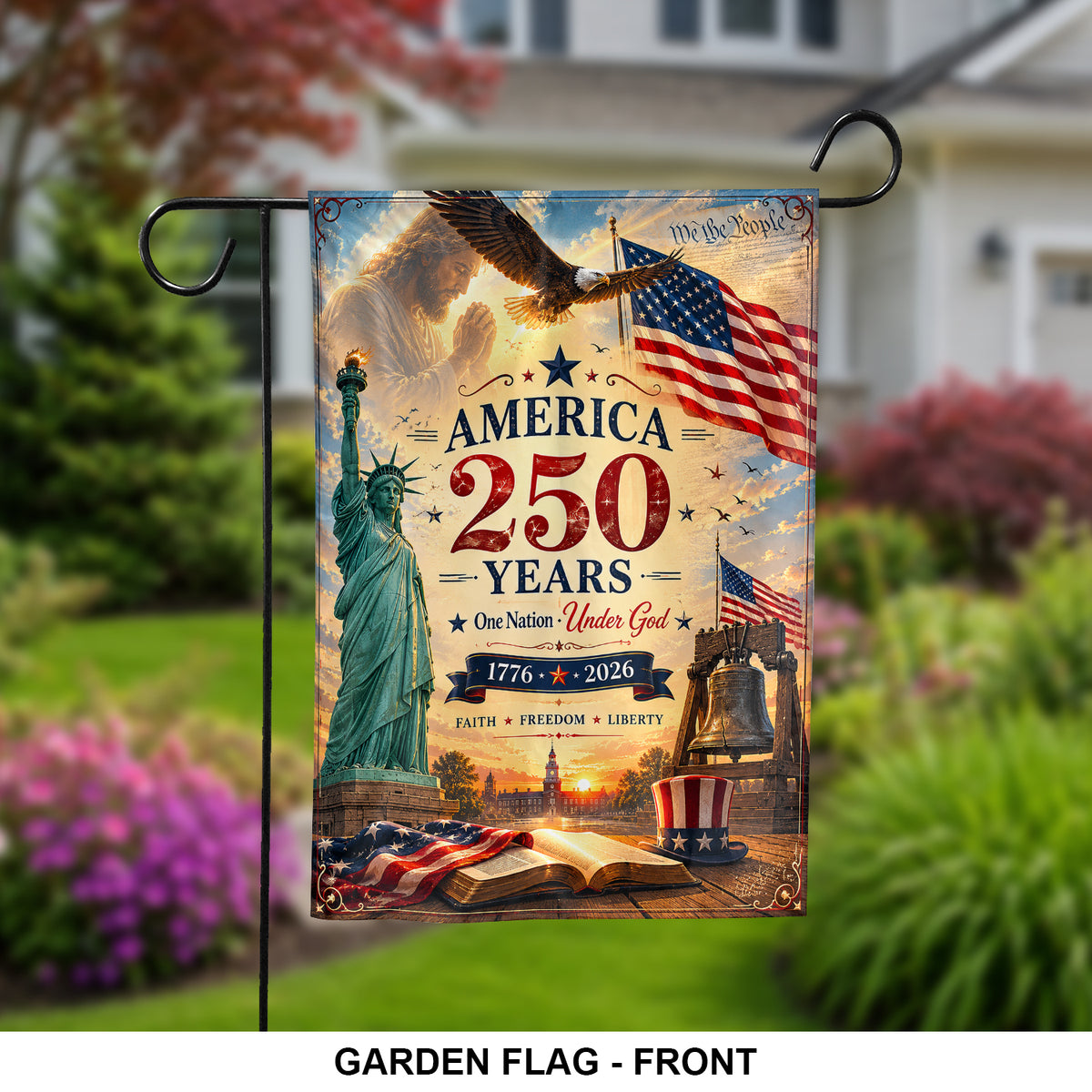 Patriotic America 250th Yard Flag Outdoor Banner