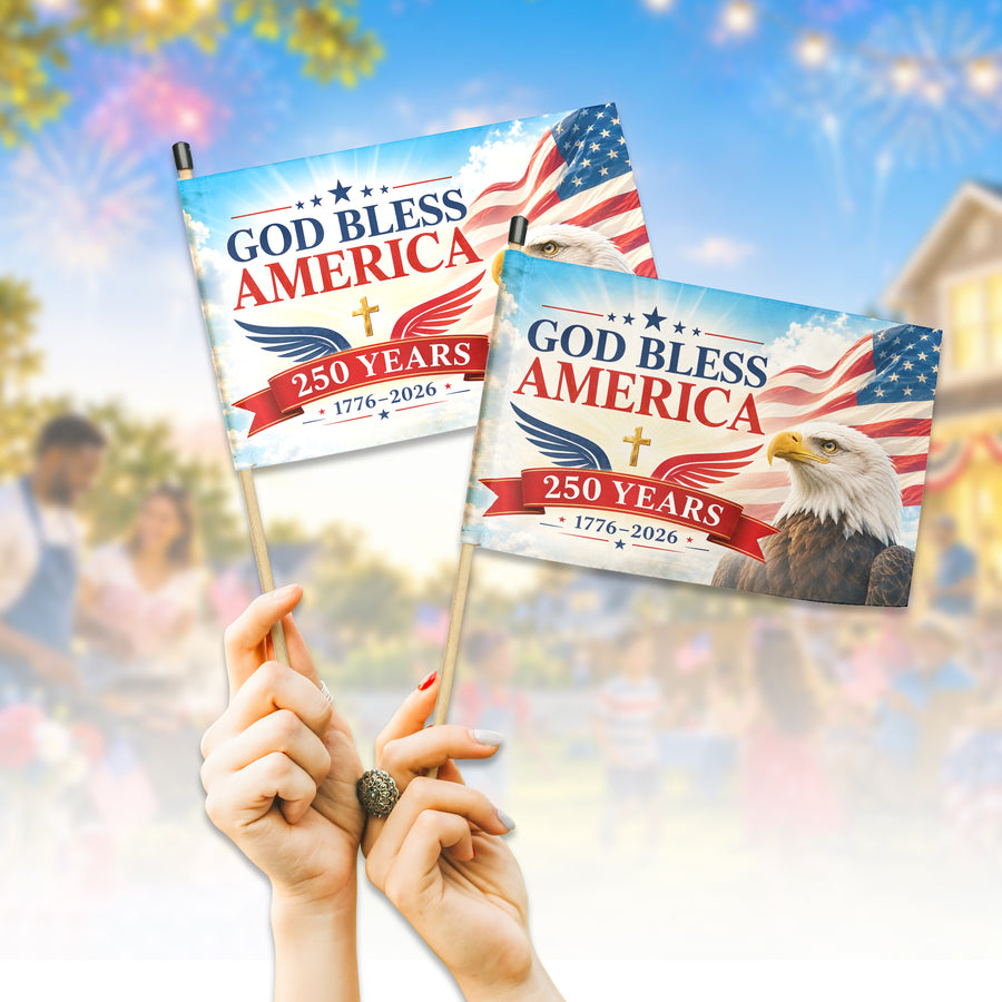 America 1776-2026 Hand Flag Celebration Decor
