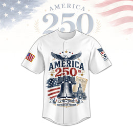 1776–2026 America 250th Patriotic Baseball Jersey for Independence Day Celebration