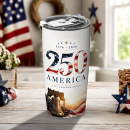 God Bless America 250th Tumbler, Patriotic USA Freedom Design
