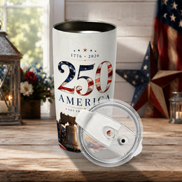 God Bless America 250th Tumbler, Patriotic USA Freedom Design