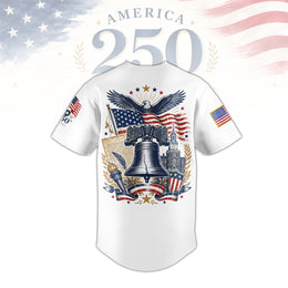 1776–2026 America 250th Patriotic Baseball Jersey for Independence Day Celebration