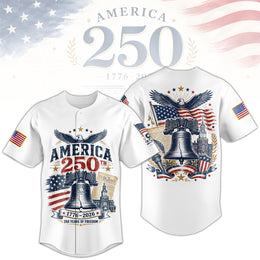 1776–2026 America 250th Patriotic Baseball Jersey for Independence Day Celebration