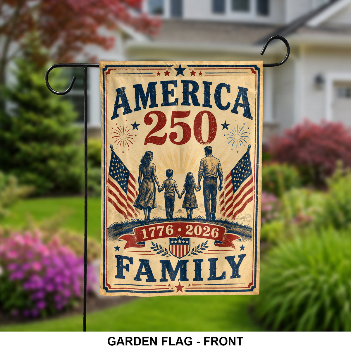 American 250th Anniversary Yard Flag for Garden