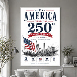 America's 250th Birthday Celebration Wall Art and Poster