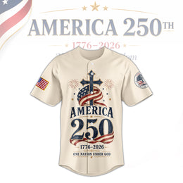 America 250th Anniversary Button Up Baseball Jersey, USA Freedom Celebration Jersey