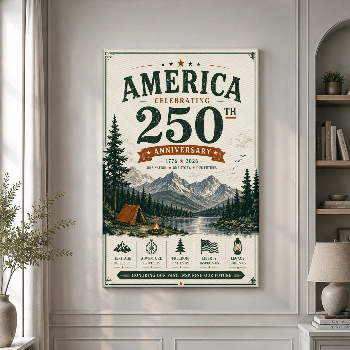 America 250 Freedom Anniversary Wall Decor for Patriotic Homes