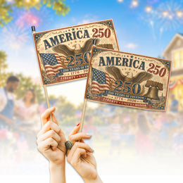 Patriotic USA Hand Flag America 250 Years