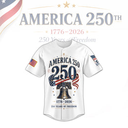 Patriotic Baseball Jersey for America 250 Celebration, 1776–2026 USA Jersey