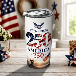America 250th Bald Eagle Tumbler, 1776–2026 Patriotic Freedom Design