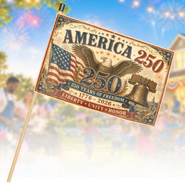 Patriotic USA Hand Flag America 250 Years