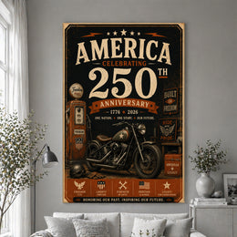Stars and Stripes America 250 Celebration Poster for Home