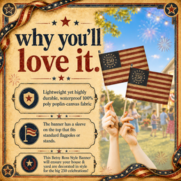 America 250th Celebration Handheld USA Flag